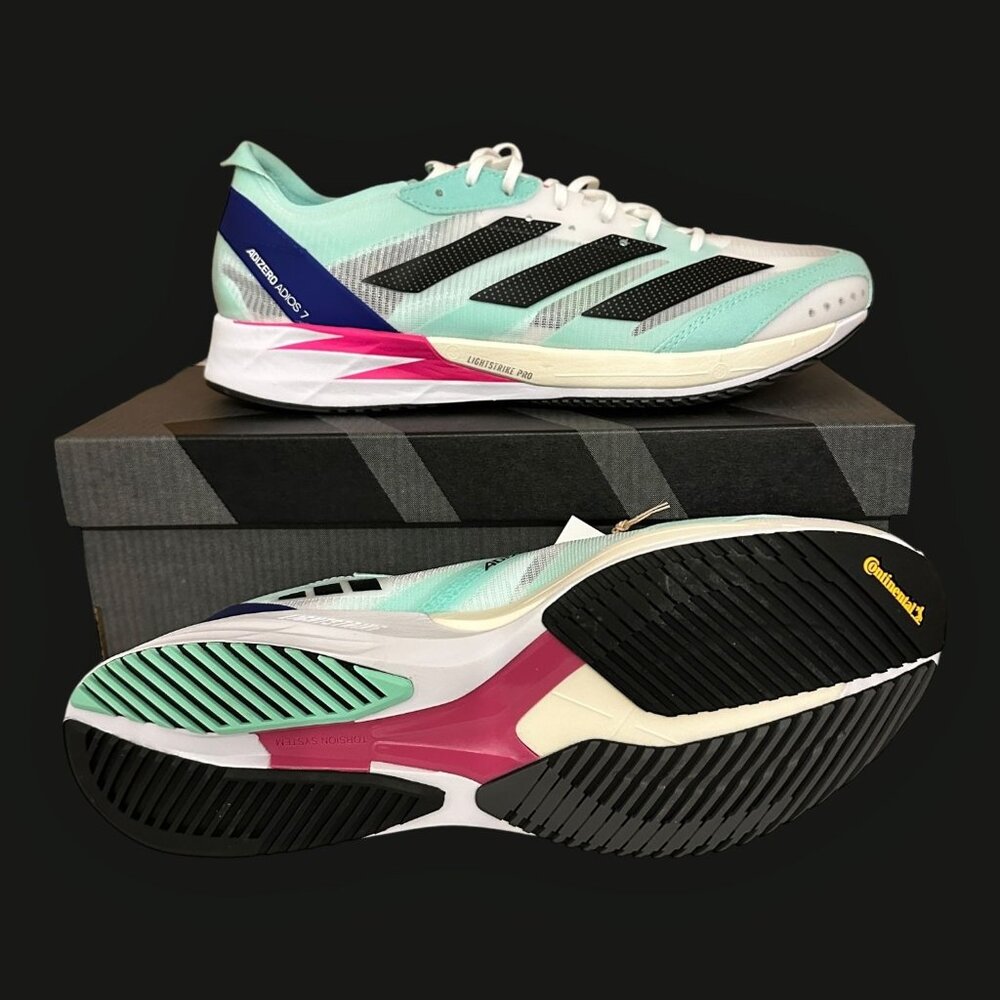 Adidas Adizero Adios 7 M Running Shoes Mint Sneaker Style GV9059 Men Size 10 US - Picture 15 of 16